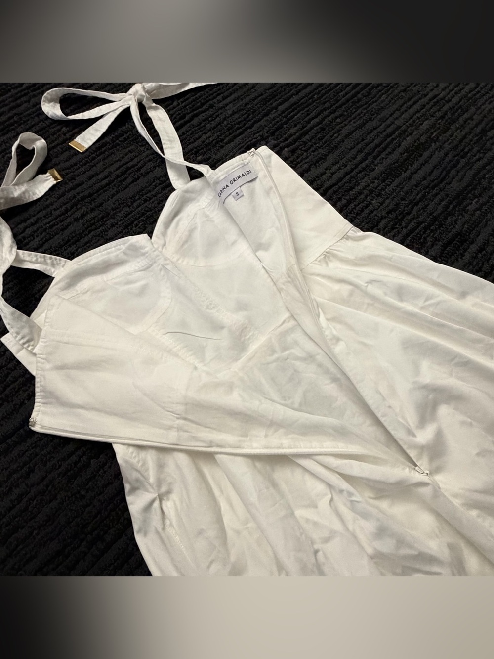Karina Grimaldi Rio Corset Broderie Anglaise Tie Strap Maxi Dress - Picture 4 of 7